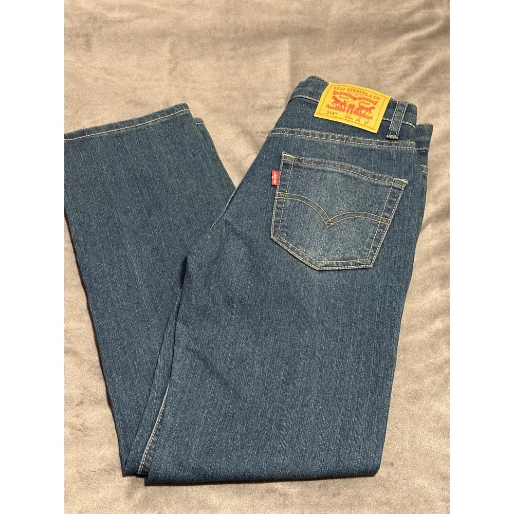 Levis 514 Straight Performance Jeans Boys Size 12 Reg 26x27 Medium Wash Denim